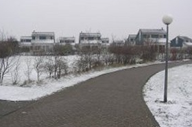 Het park bij sneeuw